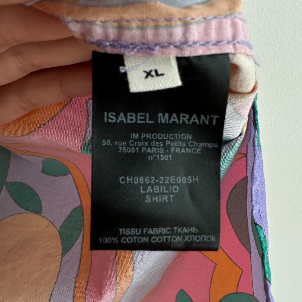 Isabel Marant Shirt Mens XL Psychedelic Disco Funk Groovy Pop Art Miami Vice - Picture 11 of 14
